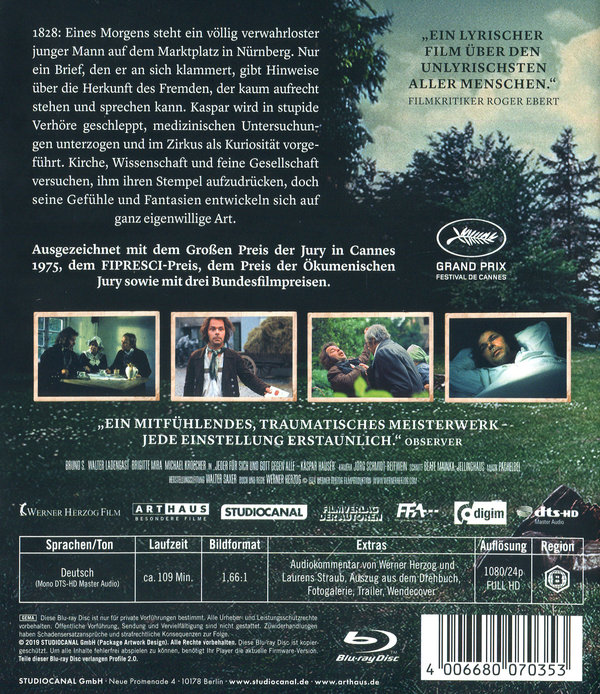 Kaspar Hauser - Jeder für sich und Gott gegen alle  (Blu-ray Disc)