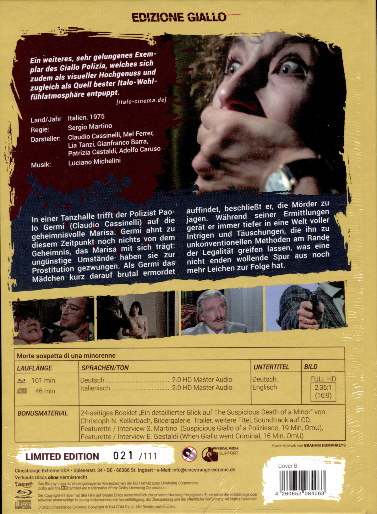 Suspected Death of a Minor - Uncut Mediabook Edition  (blu-ray) (B)