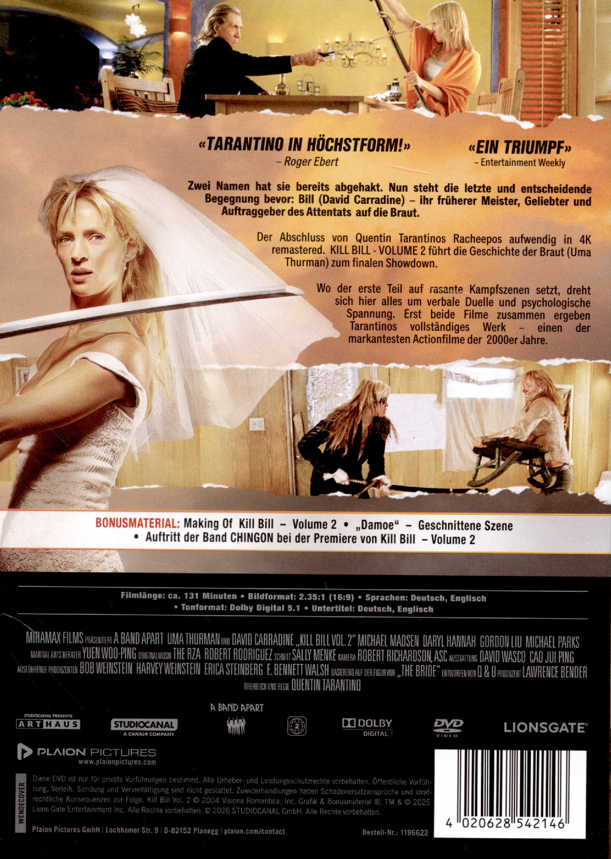 Kill Bill - Volume 2  (DVD)