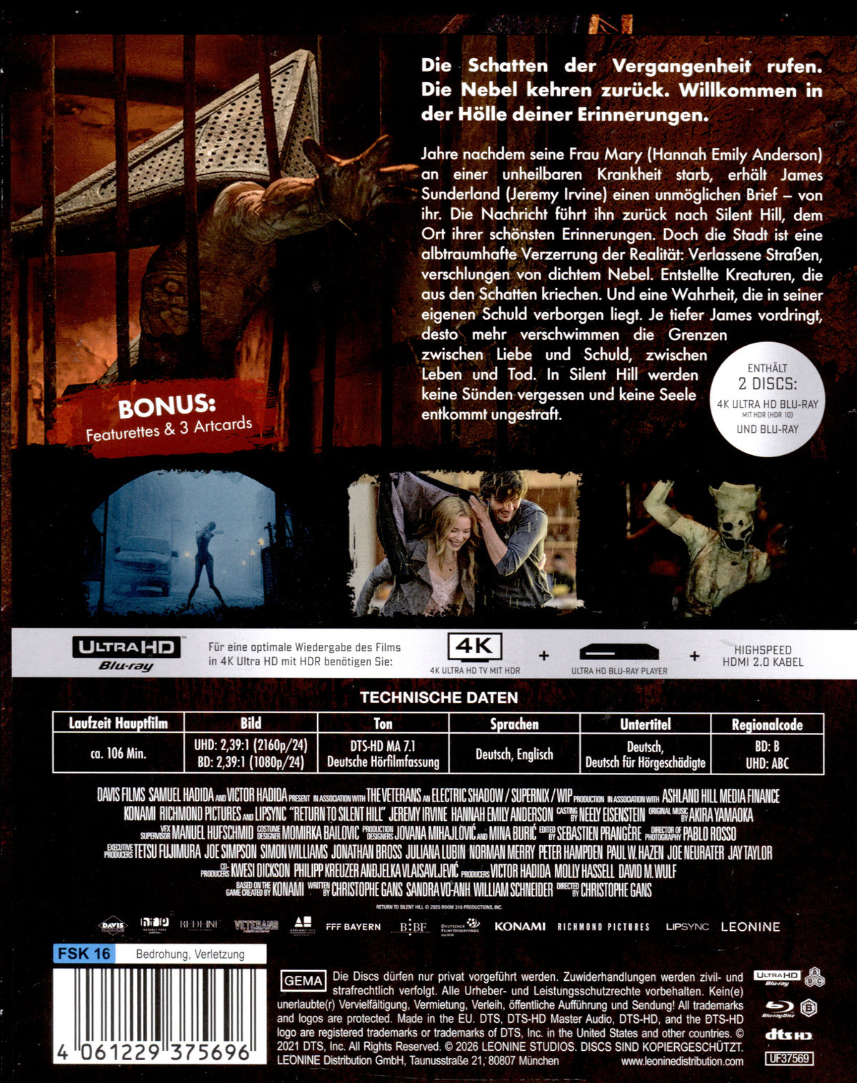 Return to Silent Hill - Limited Collectors Edition  (4K Ultra HD+blu-ray)