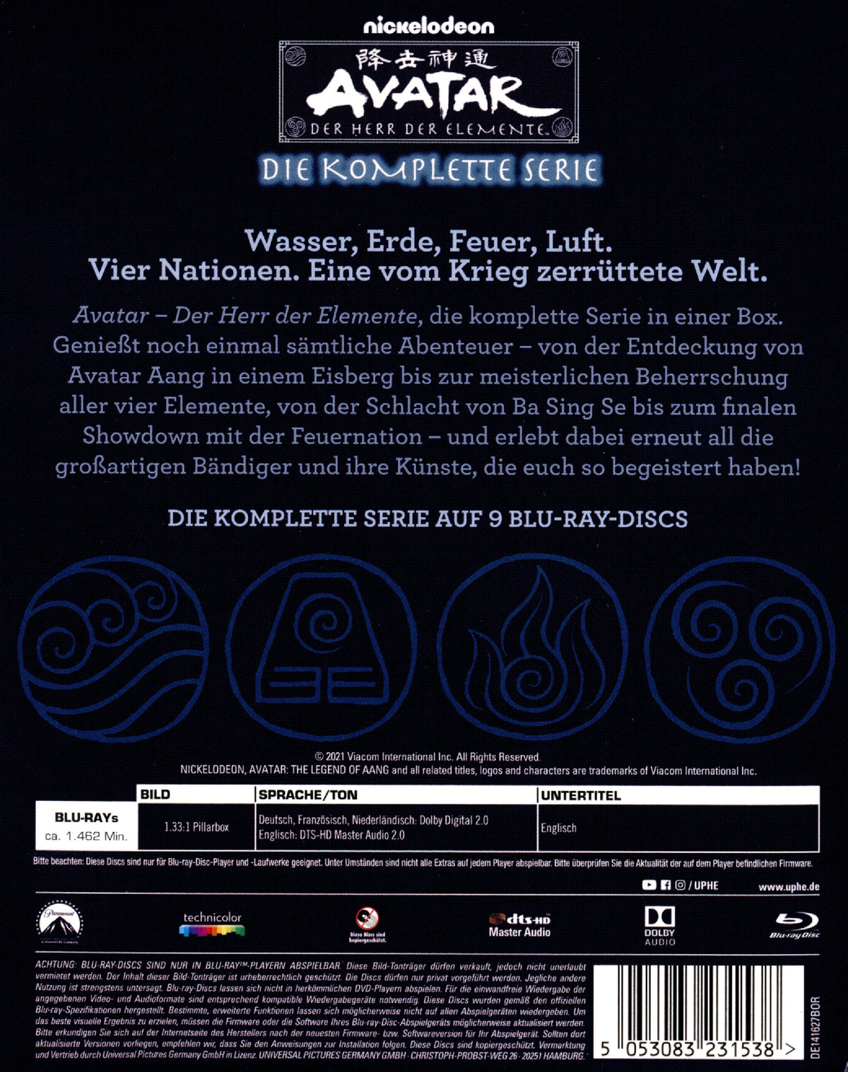 Avatar - Der Herr der Elemente: Die komplette Serie  [9 BRs]  (Blu-ray Disc)