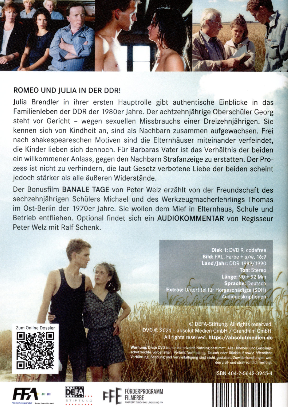 Verbotene Liebe (inkl. Bonusfilm "Banale Tage" von von Peter Welz) (Neuauflage)  (DVD)