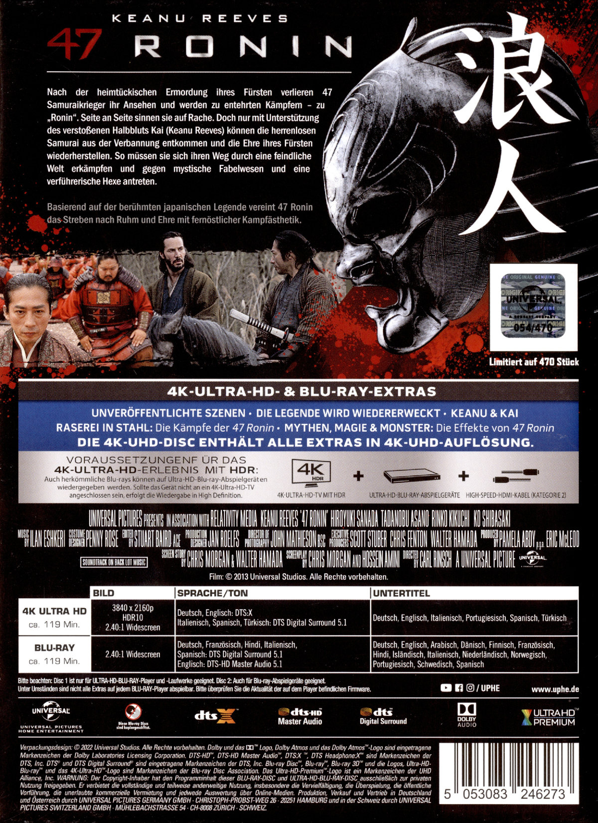 47 Ronin - Uncut Mediabook Edition (4K Ultra HD+blu-ray) (C)