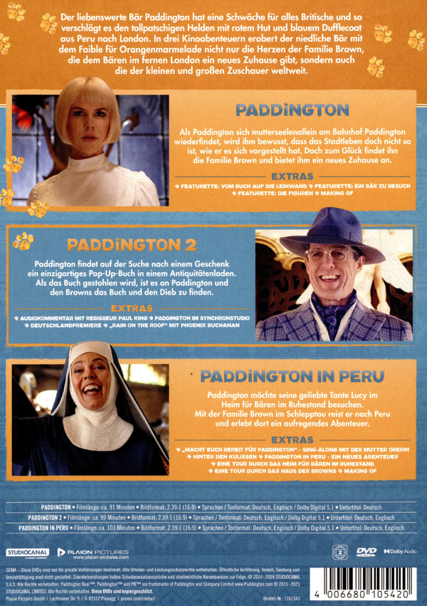 Paddington - 3 Filme Collection  [3 DVDs]  (DVD)