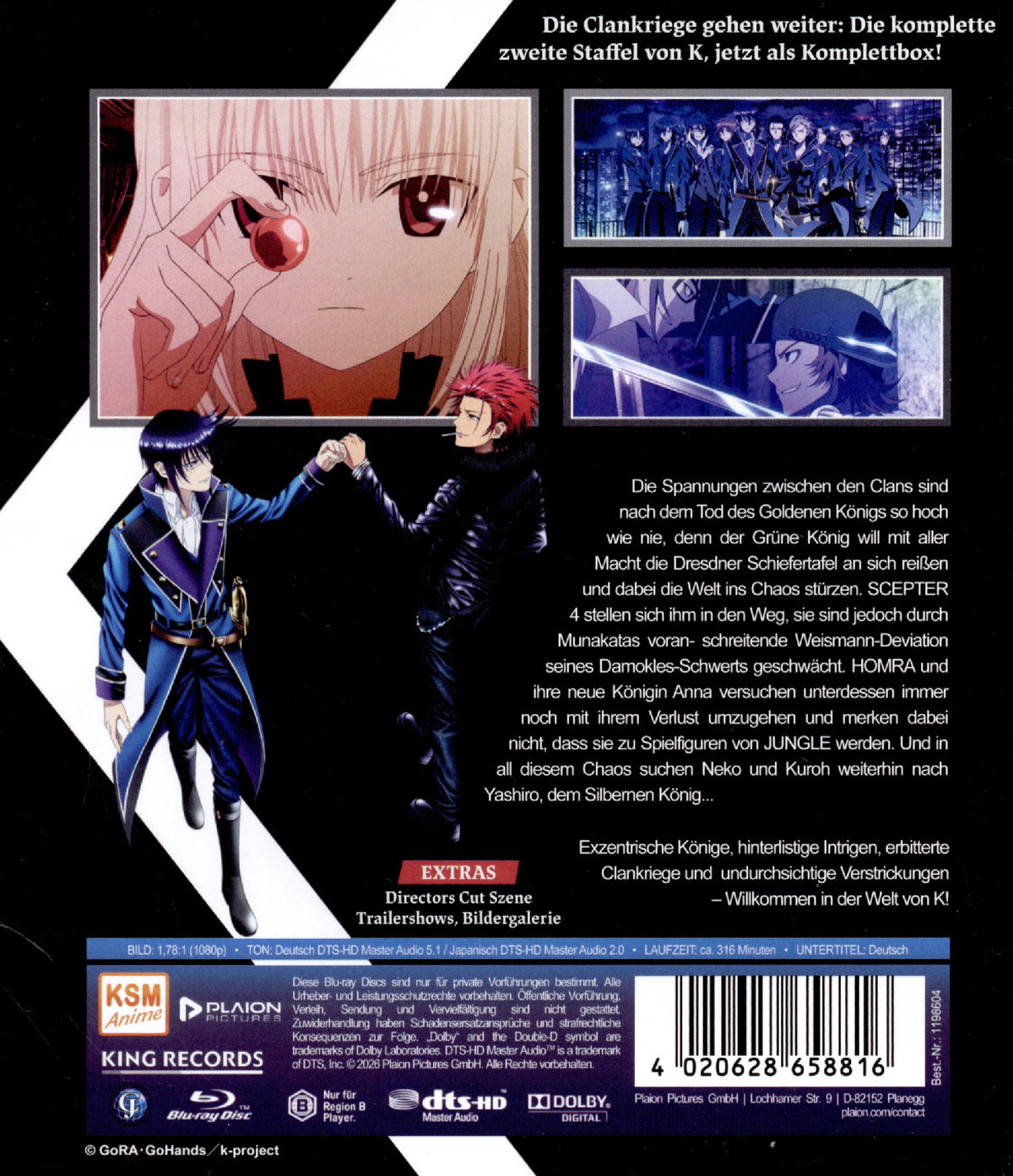 K - Return of Kings - Die komplette zweite Staffel  [3 BRs]  (Blu-ray Disc)