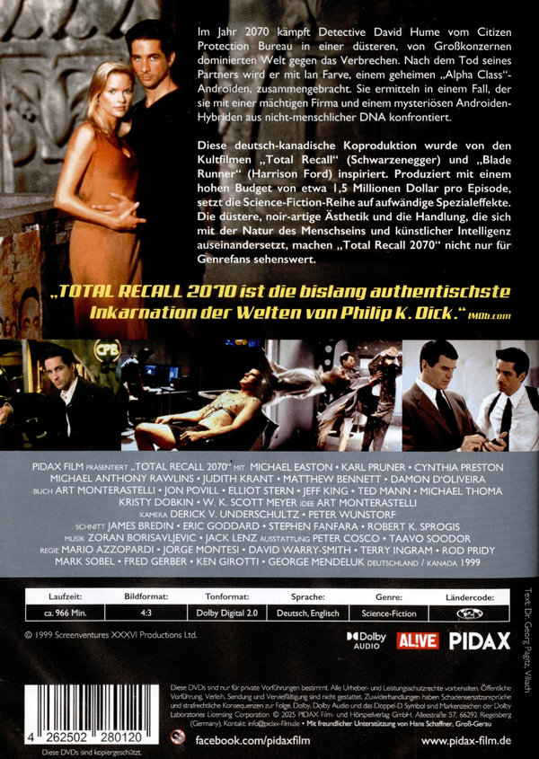 Total Recall 2070 / Die komplette preisgekrönte 22-teilige Science-Fiction-Serie (Pidax Serien-Klassiker) [4 DVDs]  (DVD)