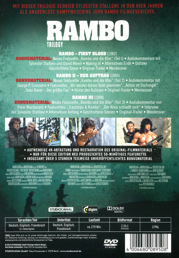 Rambo Trilogy - Uncut - Digital Remastered