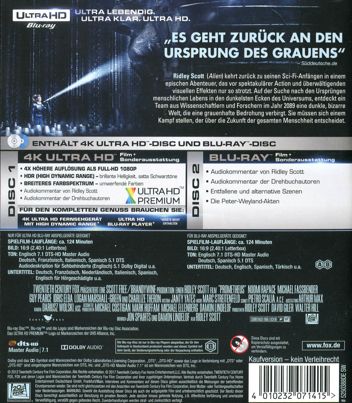 Prometheus - Dunkle Zeichen (4K Ultra HD)