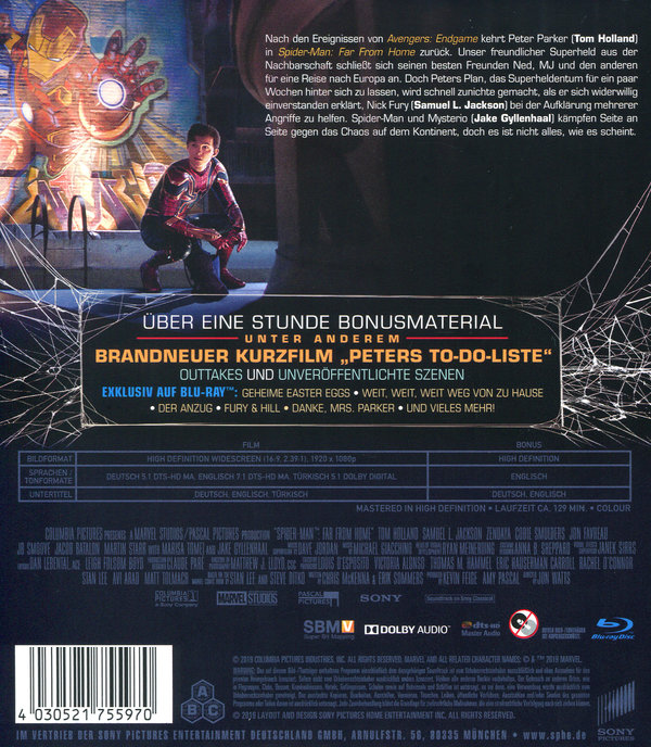 Spider-Man: Far from Home (blu-ray)