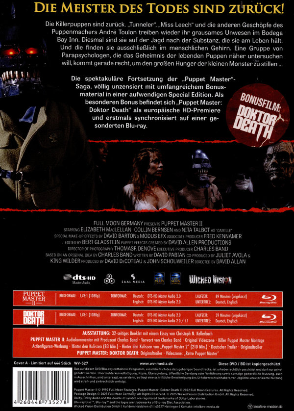 Puppet Master 2 / Puppet Master: Doktor Death - Uncut Mediabook Edition  (blu-ray) (A) Puppet Master 2 / Puppet Master: Doktor Death - Uncut Mediabook Edition  (blu-ray) (A)