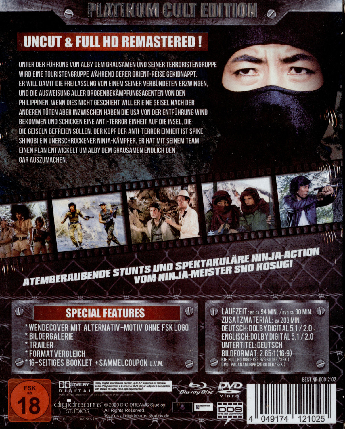 Die 9 Leben der Ninja - Limitiert auf 1000 Stück - Platinum Cult Edition - Uncut & HD Remastered (+ DVD)  (Blu-ray Disc)