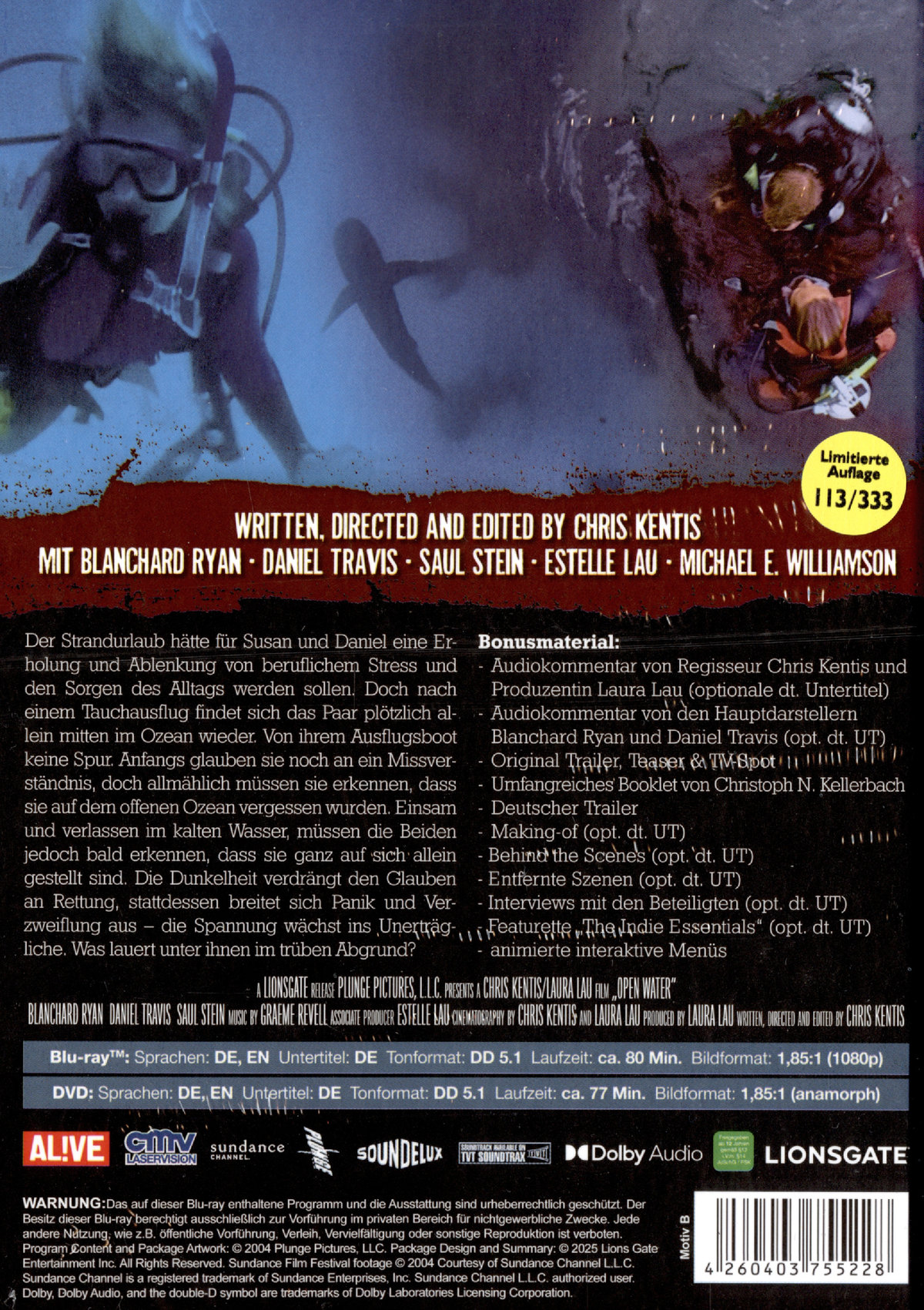 Open Water - Uncut Mediabook Edition  (DVD+blu-ray) (B) Open Water - Uncut Mediabook Edition  (DVD+blu-ray) (B)