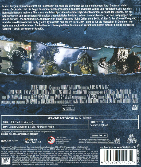 Aliens vs. Predator 2 - Unrated/Extended (blu-ray)