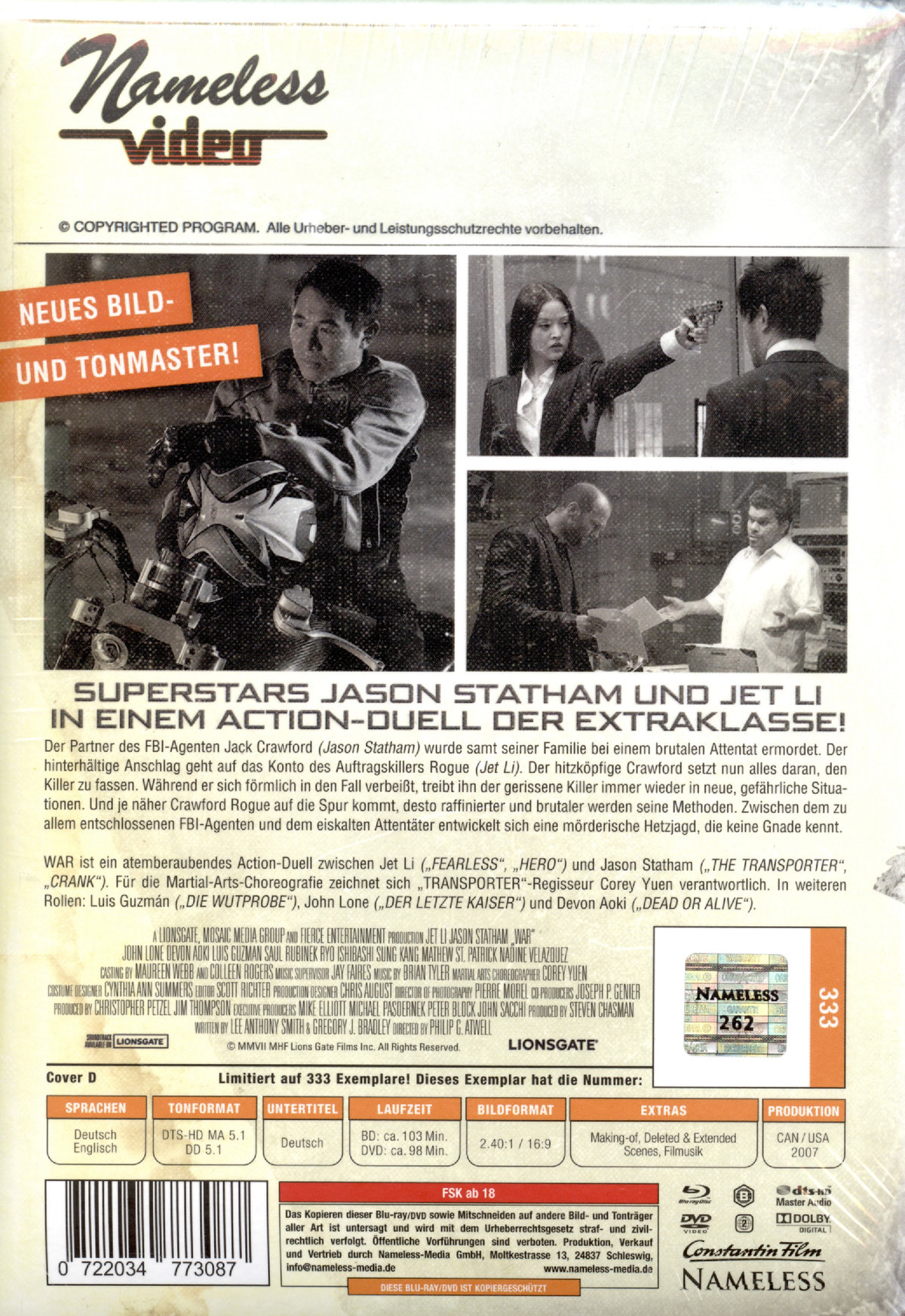 War - Uncut Mediabook Edition  (DVD+blu-ray) (D)