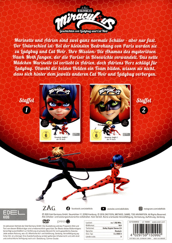 Miraculous - Staffelbox 1 + 2 DVD VK  [6 DVDs]  (DVD)