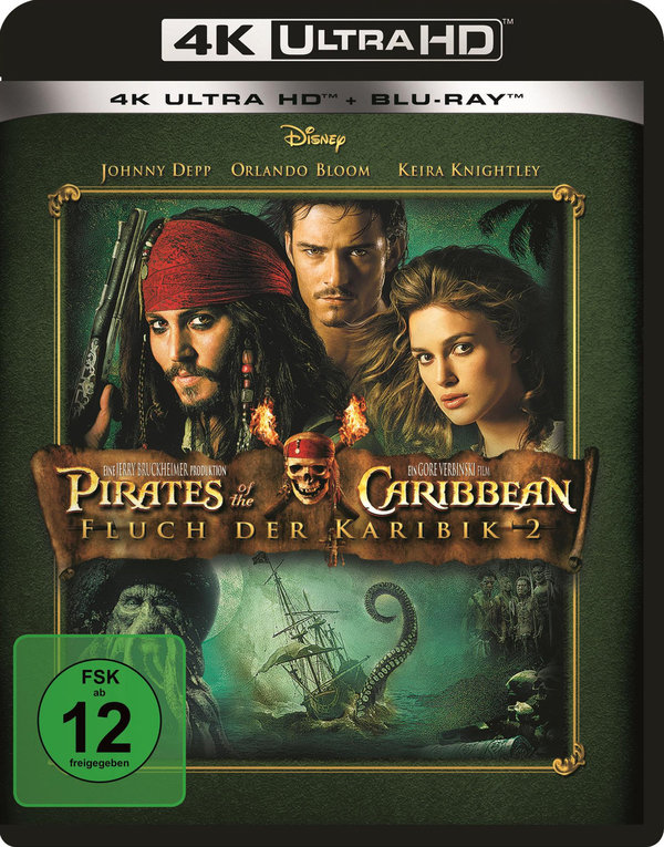 Pirates of the Caribbean - Fluch der Karibik 2  (4K Ultra HD) (+ Blu-ray 2D)  (Blu-ray 4K Ultra HD)