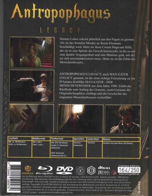 Antropophagus Legacy - Maneater Legacy - Uncut Mediabook Edition (DVD+blu-ray) (C)