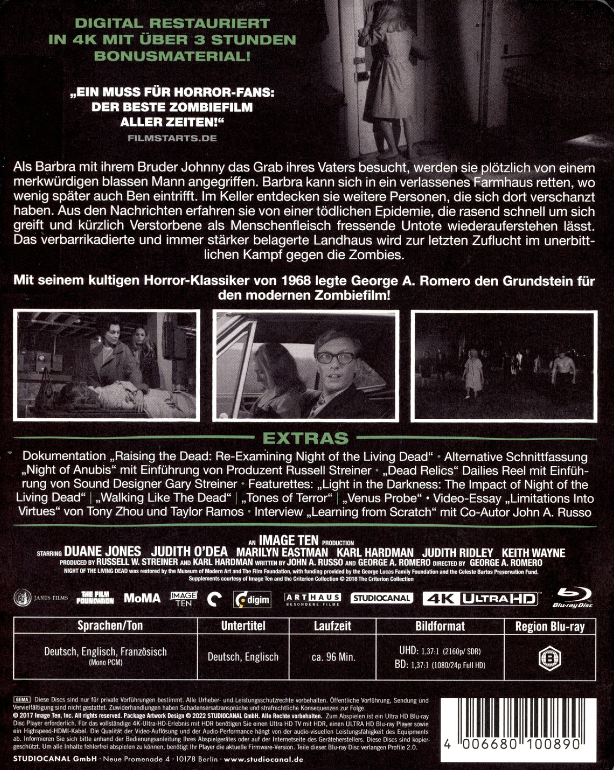 Nacht der lebenden Toten, Die - Uncut Steelbook Edition (4K Ultra HD)