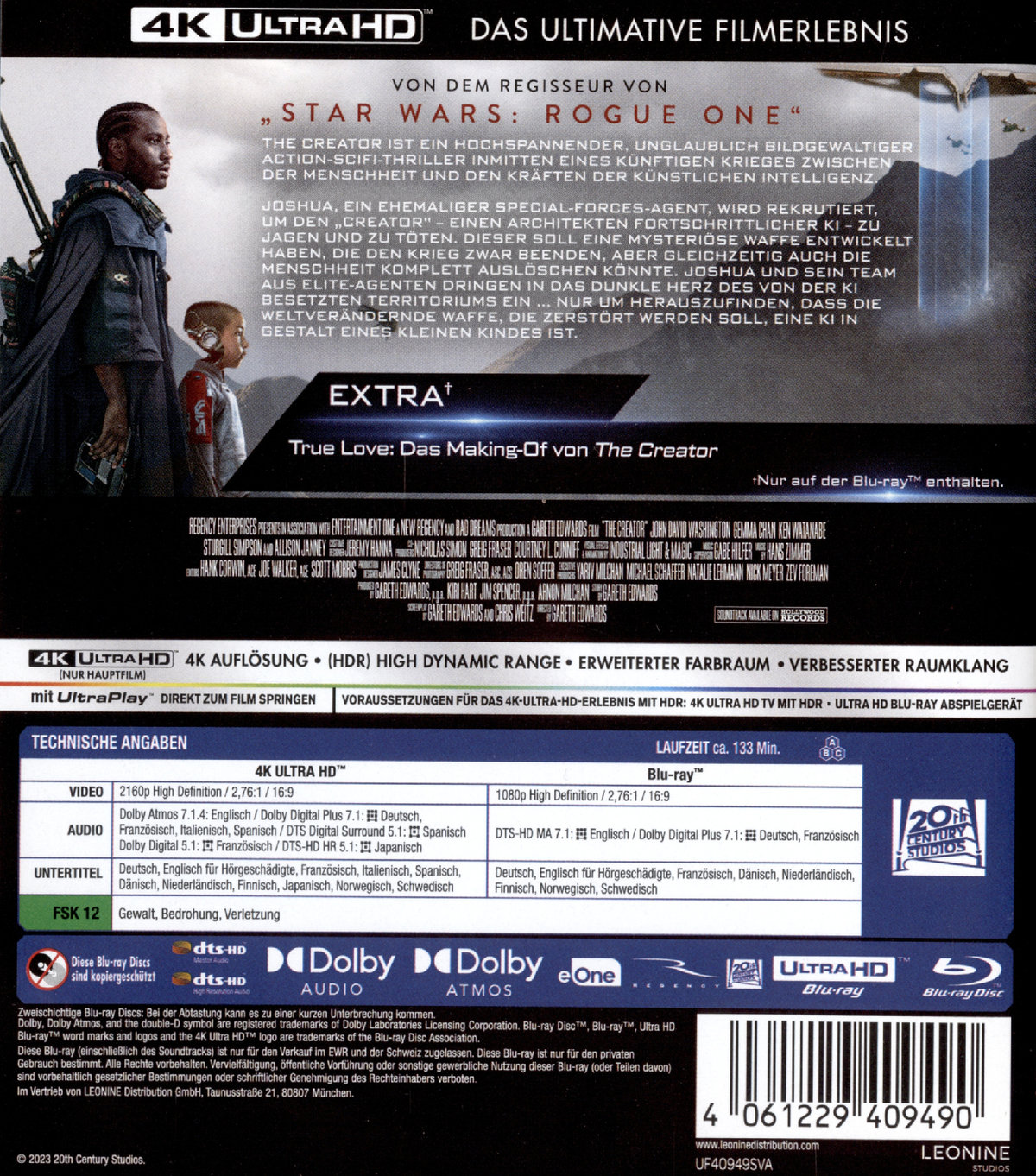 The Creator  (4K Ultra HD) (+ Blu-ray) The Creator  (4K Ultra HD) (+ Blu-ray)