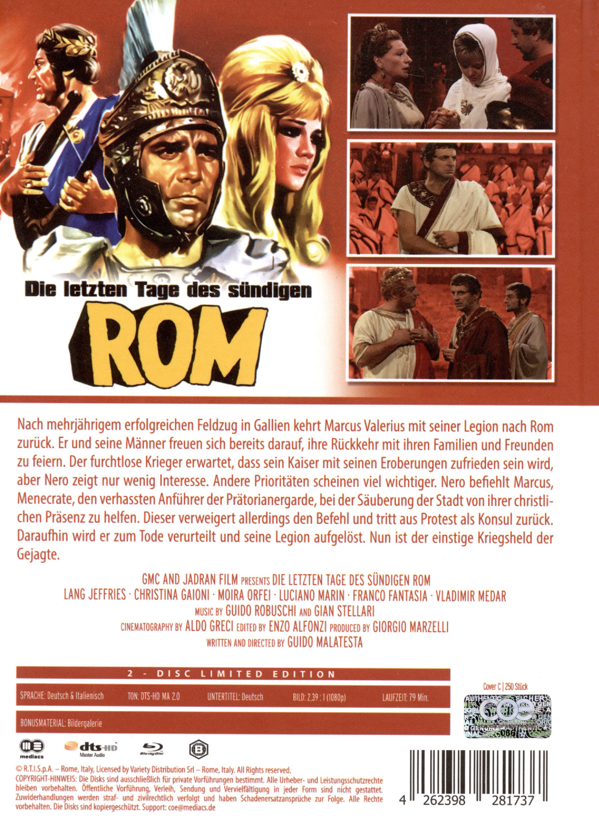 Letzten Tage des sündigen Rom, Die - Uncut Mediabook Edition (DVD+blu-ray) (C)