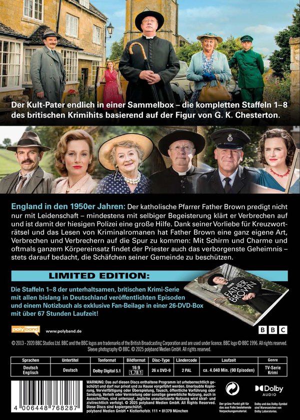 Father Brown - Die kompletten Staffeln 1-8. LTD. - Limitierte Collector's Edition mit Notizbuch  (DVD)