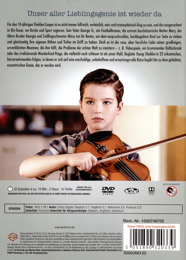 Young Sheldon - Die komplette zweite Staffel  (DVD)