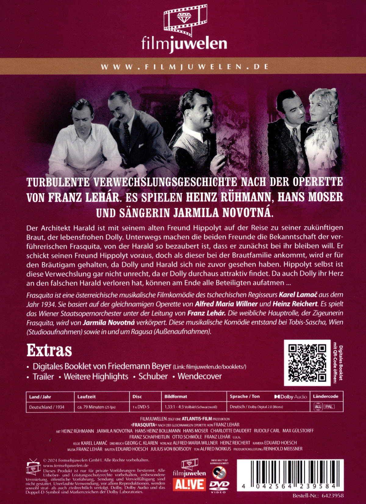 Frasquita - mit Heinz Rühmann und Hans Moser (Filmjuwelen)  (DVD)