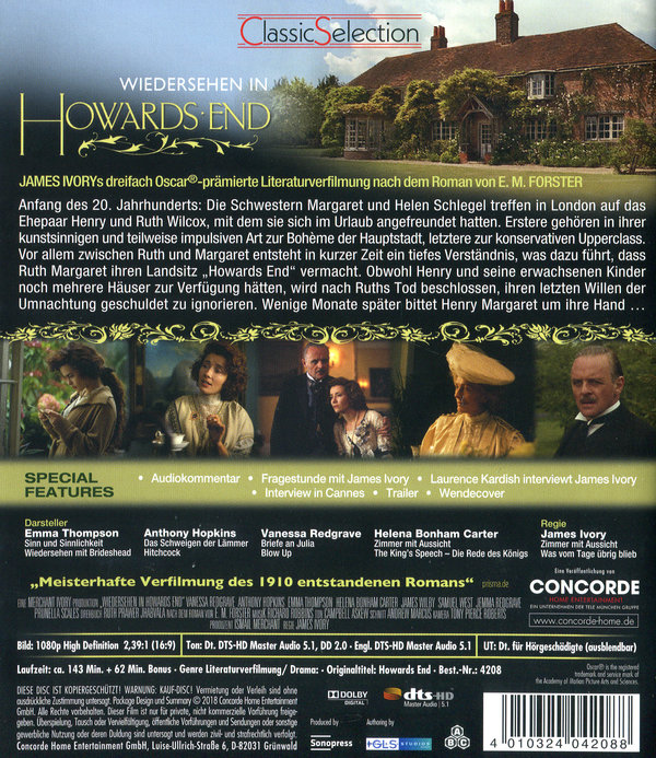 Wiedersehen in Howards End  (Blu-ray Disc)
