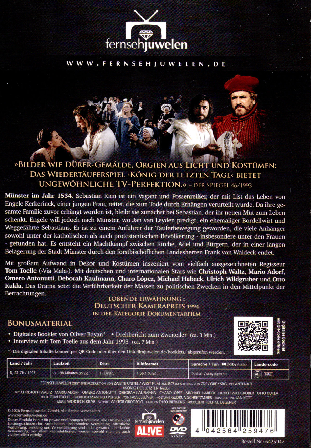 König der letzten Tage - Der legendäre TV-Zweiteiler mit Christoph Waltz und Mario Adorf  [2 DVDs]  (DVD)