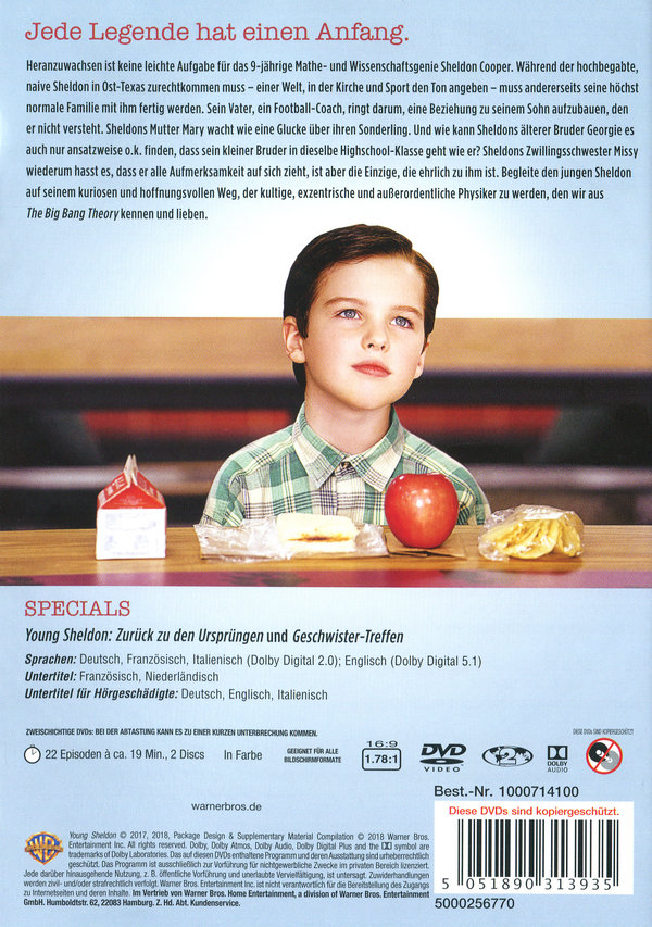 Young Sheldon - Die komplette erste Staffel  [2 DVDs]  (DVD)
