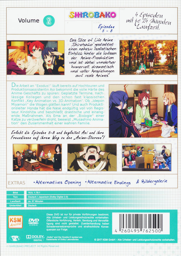 Shirobako - Volume 2/Episoden 05-08  (DVD)