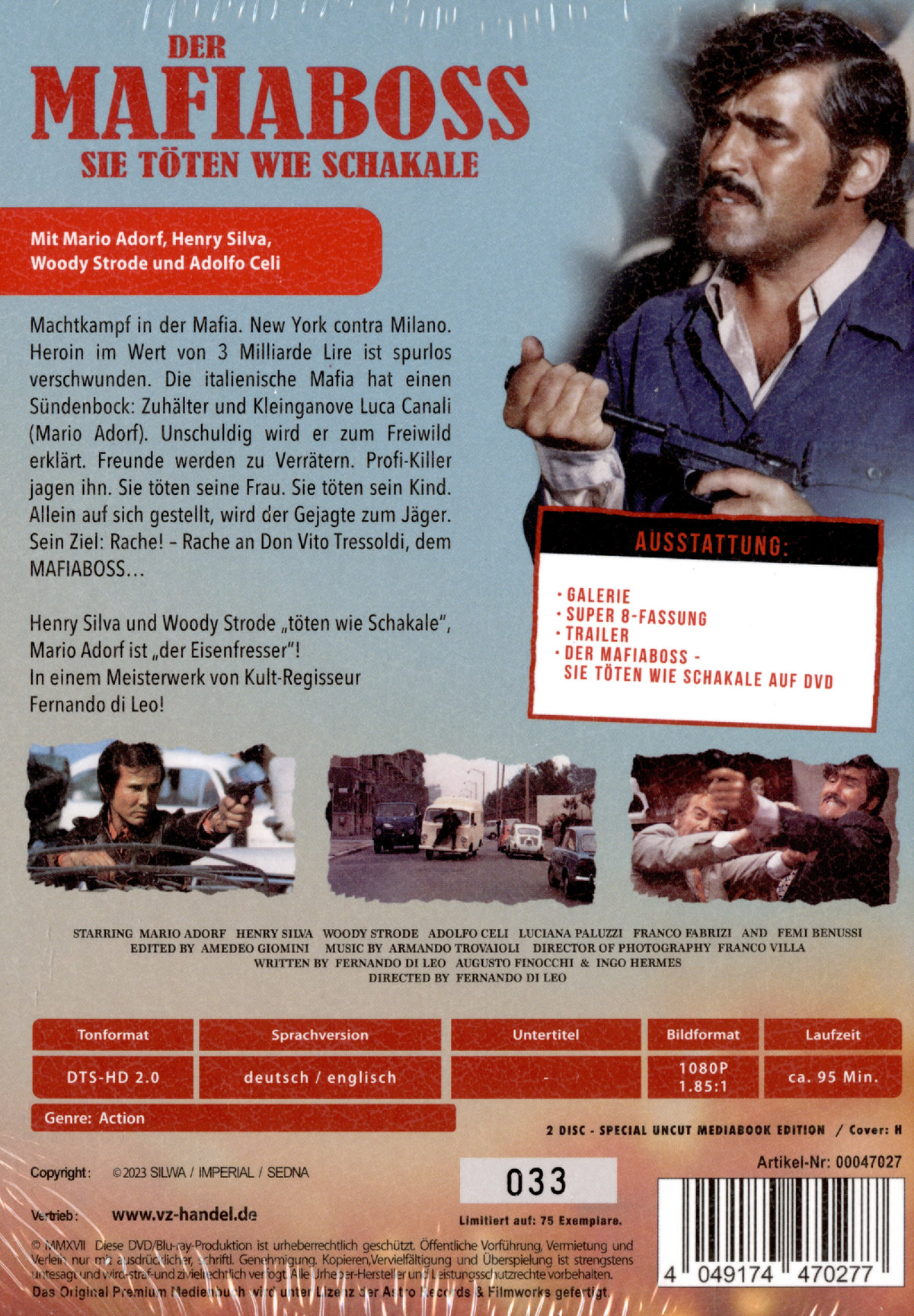 Der Mafiaboss - Sie töten wie Schakale - Uncut Mediabook Edition  (DVD+blu-ray) (H)