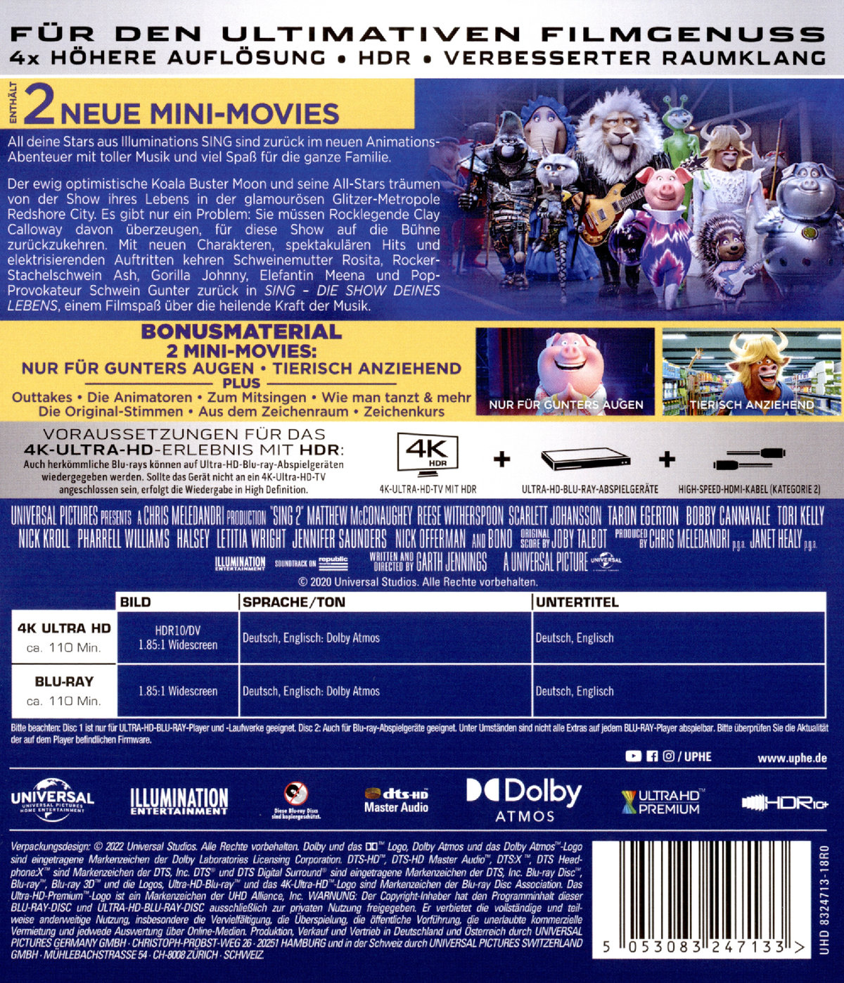 Sing - Die Show deines Lebens  (4K Ultra HD) (+ Blu-ray 2D)