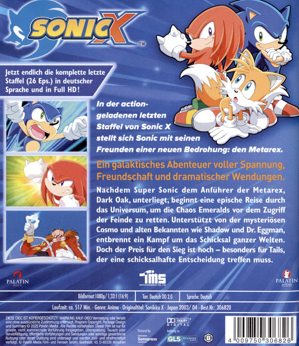 Sonic X 2 - Alle 26 Folgen, die komplette letzte Staffel  (Blu-ray Disc)
