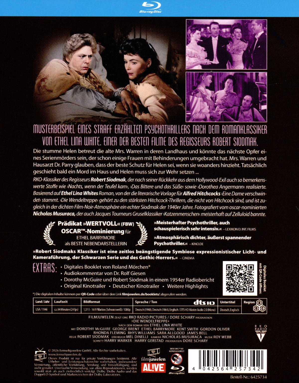 Die Wendeltreppe - Special Edition mit bislang verschollener Originalsynchro 1948 und Neusynchro  (Blu-ray Disc)