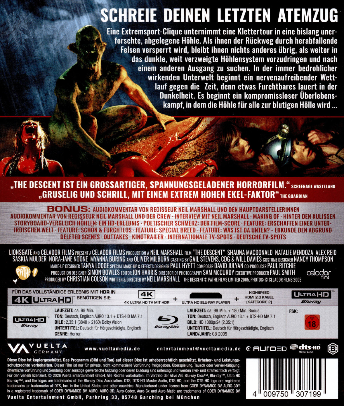 Descent, The - Abgrund des Grauens - Uncut Edition (4K Ultra HD)