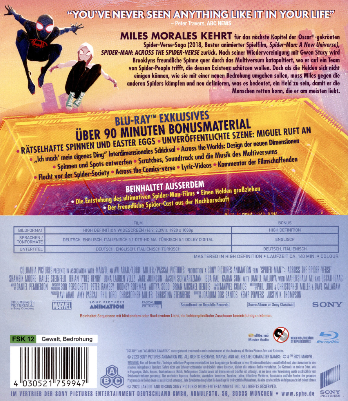 Spider-Man: Across the Spider-Verse (blu-ray)