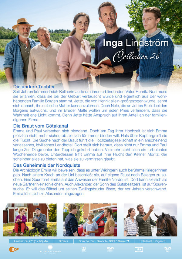 Inga Lindström Collection 26 - Die andere Tochter, Die Braut vom Götakanal, Das Geheimnis der Nordquists  [3 DVDs im Schuber]  (DVD)