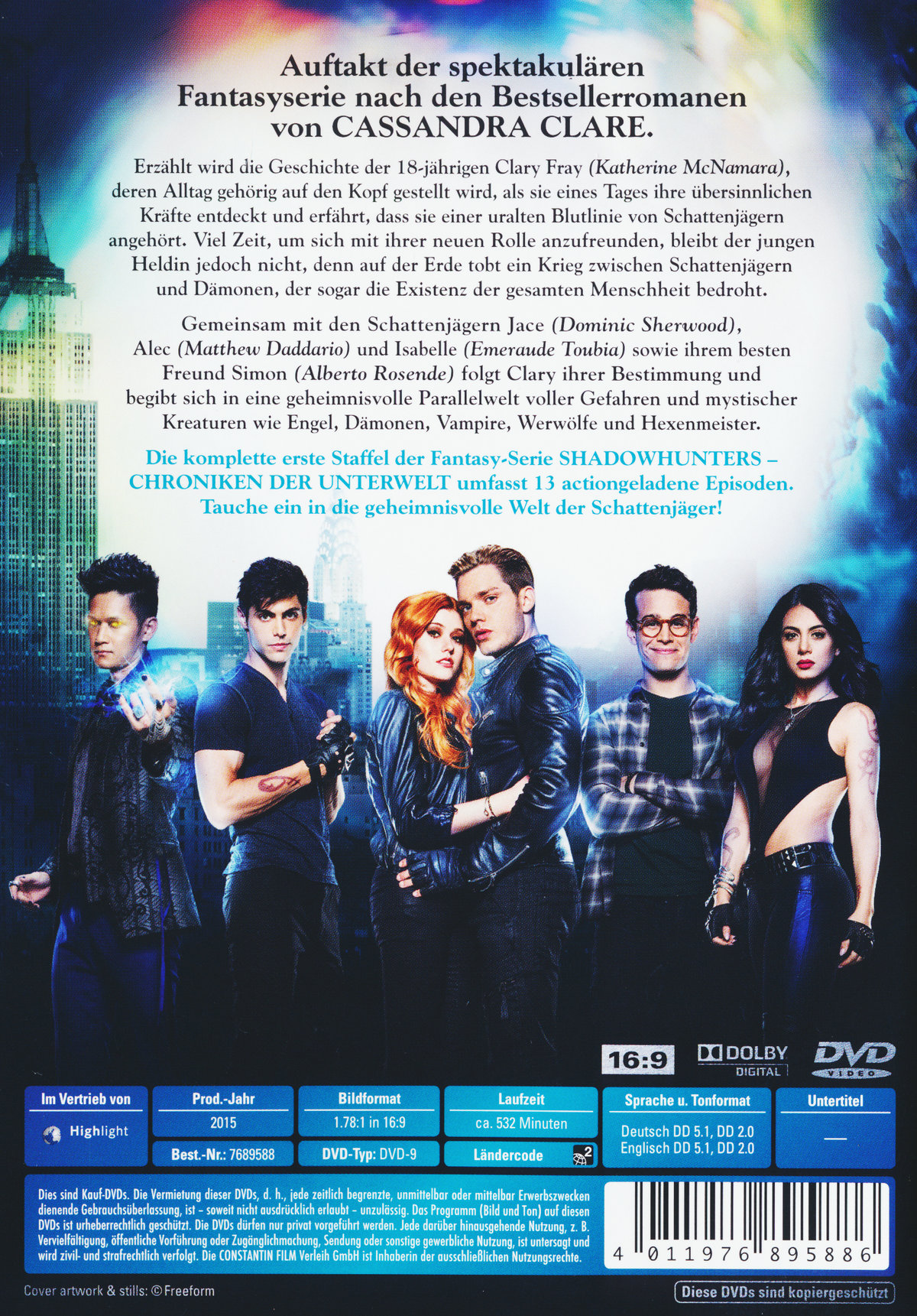Shadowhunters - Chroniken der Unterwelt - Die komplette erste Staffel  [4 DVDs]  (DVD)