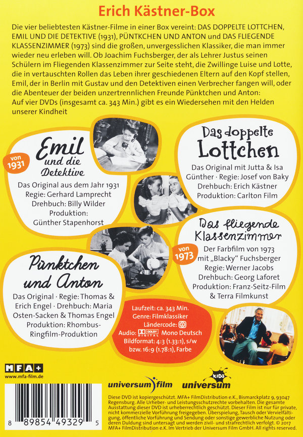 Erich Kästner Box  [4 DVDs]  (DVD)