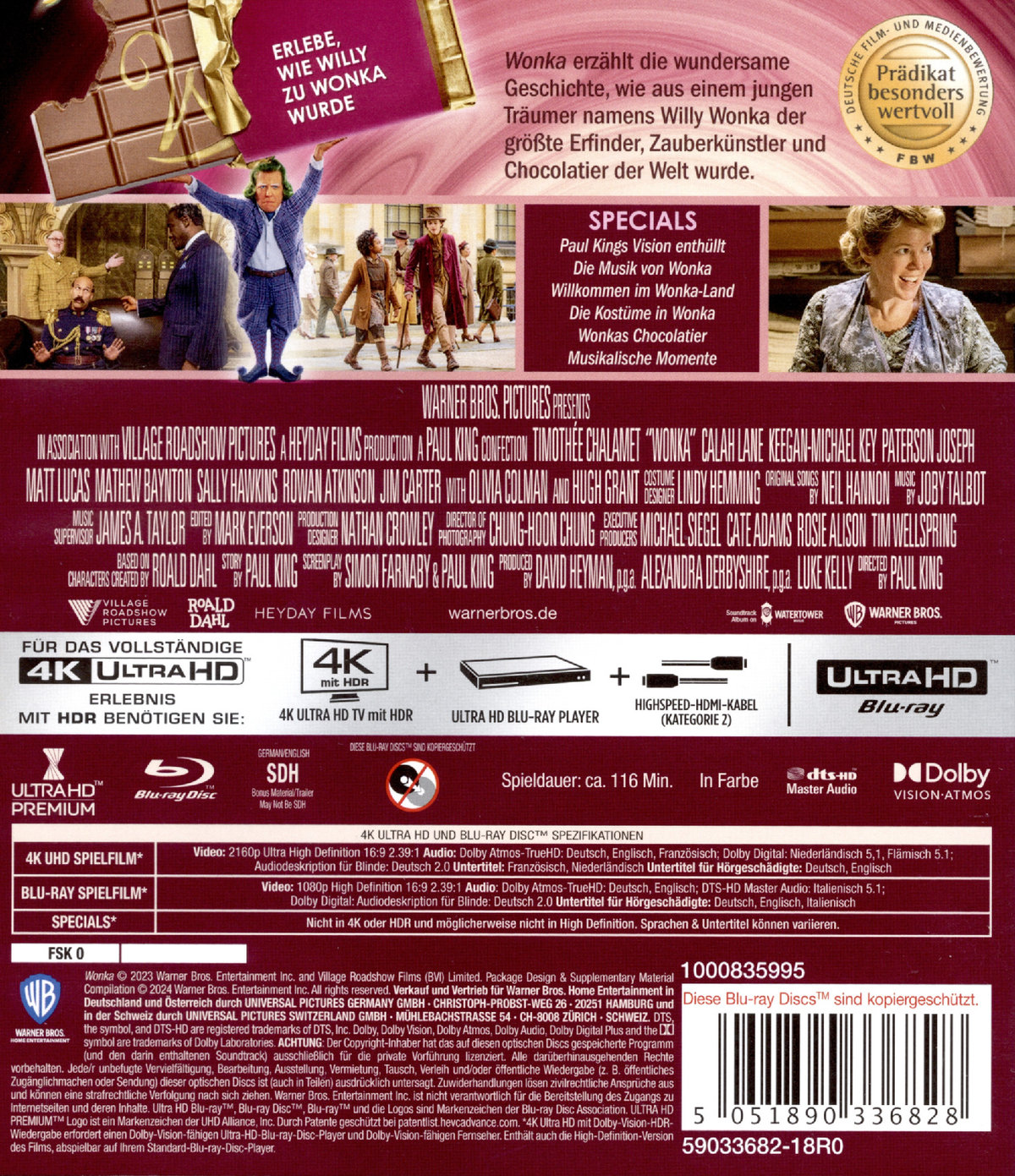 Wonka  (4K Ultra HD) (+ Blu-ray)