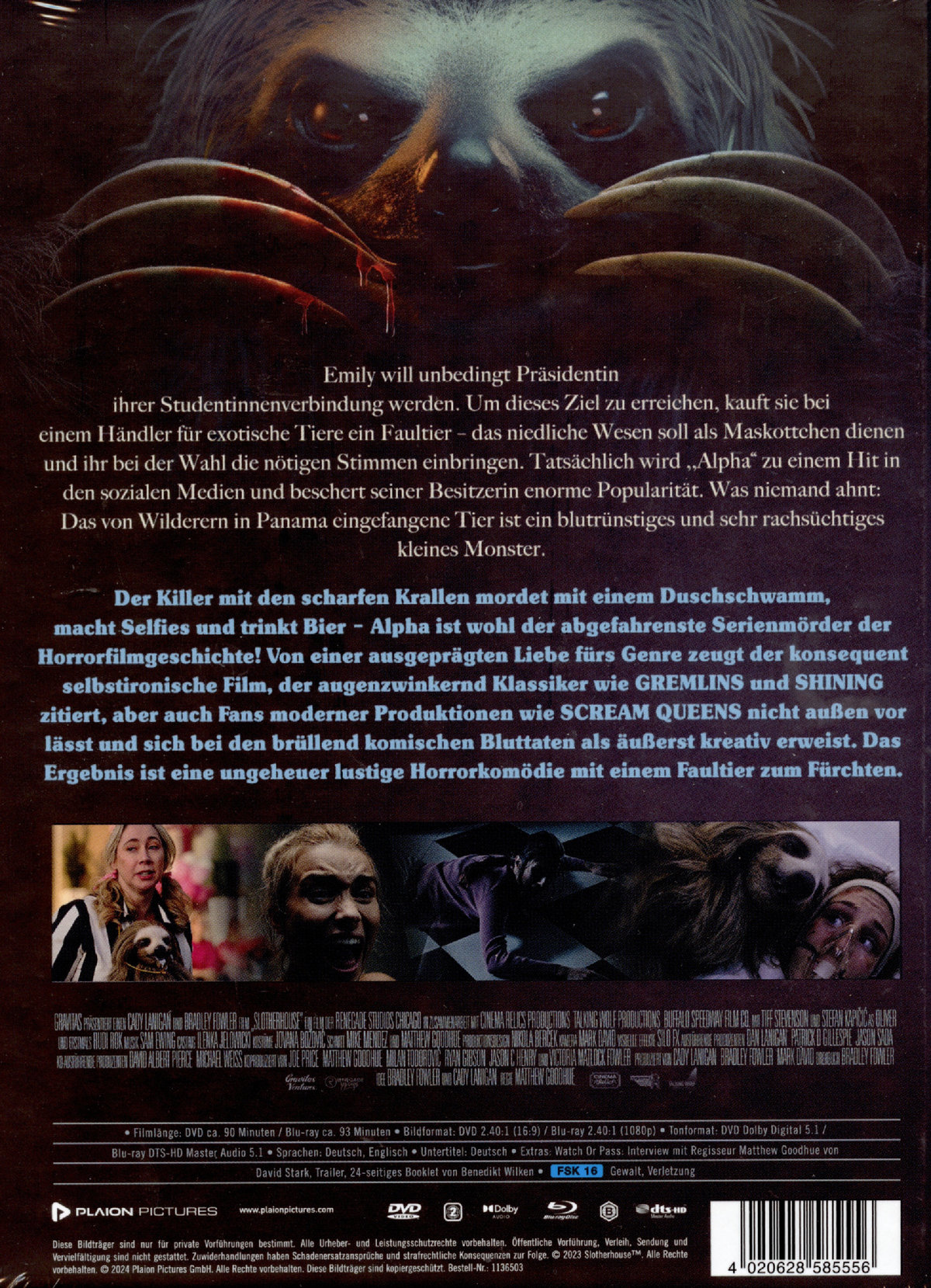 Slotherhouse - Ein Faultier zum Fürchten - Uncut Mediabook Edition (DVD+blu-ray)