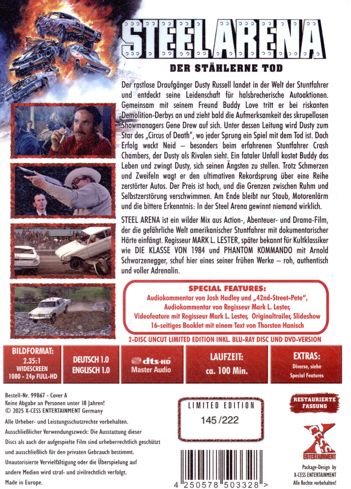 Steel Arena - Der stählerne Tod - Uncut Mediabook Edition  (DVD+blu-ray) (A)