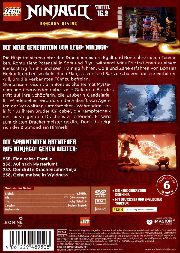 LEGO Ninjago - Staffel 16.2  (DVD) LEGO Ninjago - Staffel 16.2  (DVD)