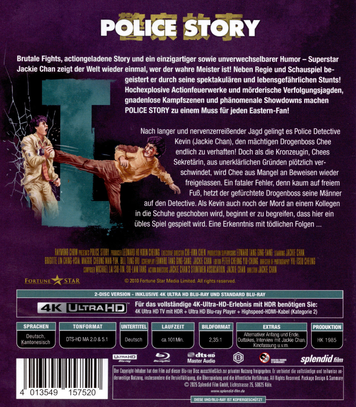 Police Story 4K - Legacy Collection LTD. - 4K HDR 2-Disc Limited Edition  (4K Ultra HD) (+ Blu-ray) 