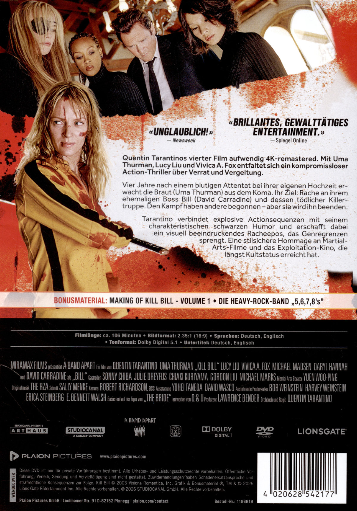 Kill Bill - Volume 1  (DVD)