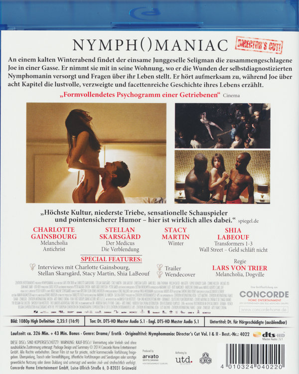 Nymphomaniac - Vergiss die Liebe Vol. I & II - Directors Cut (blu-ray)