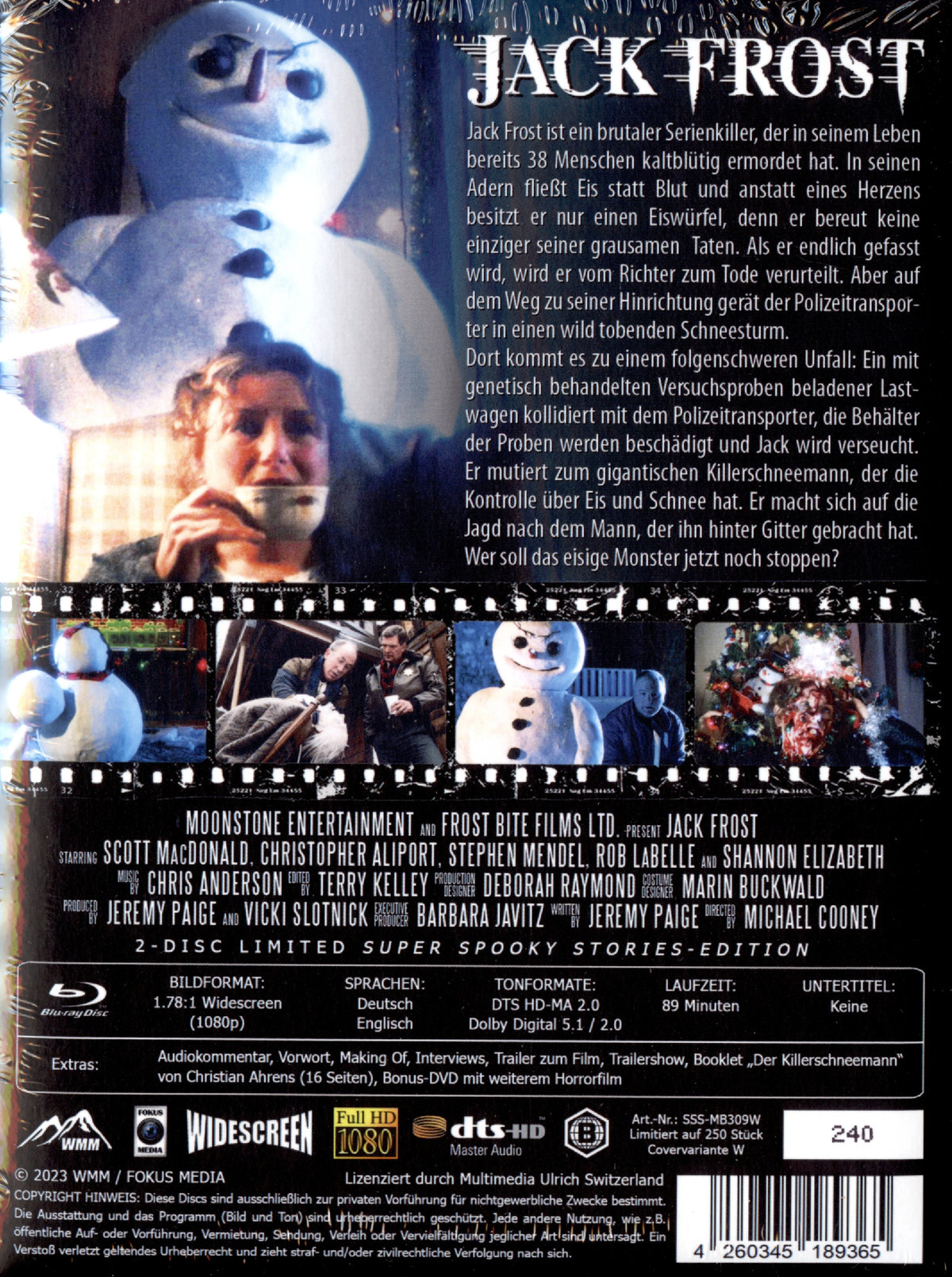 Jack Frost - Der eiskalte Killer - Uncut Mediabook Edition  (blu-ray) (wattiert)
