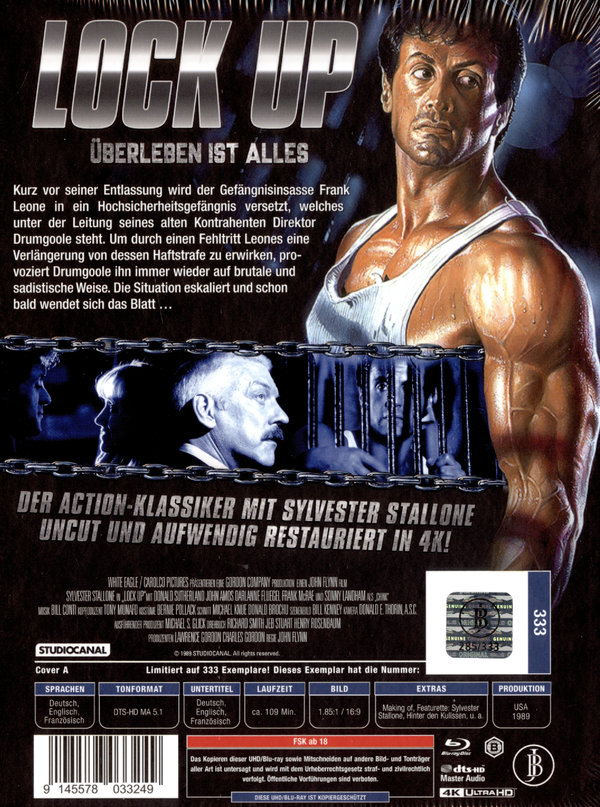 Lock Up - Überleben ist alles - Uncut Mediabook Edition  (4K Ultra HD+blu-ray) (A) Lock Up - Überleben ist alles - Uncut Mediabook Edition  (4K Ultra HD+blu-ray) (A)