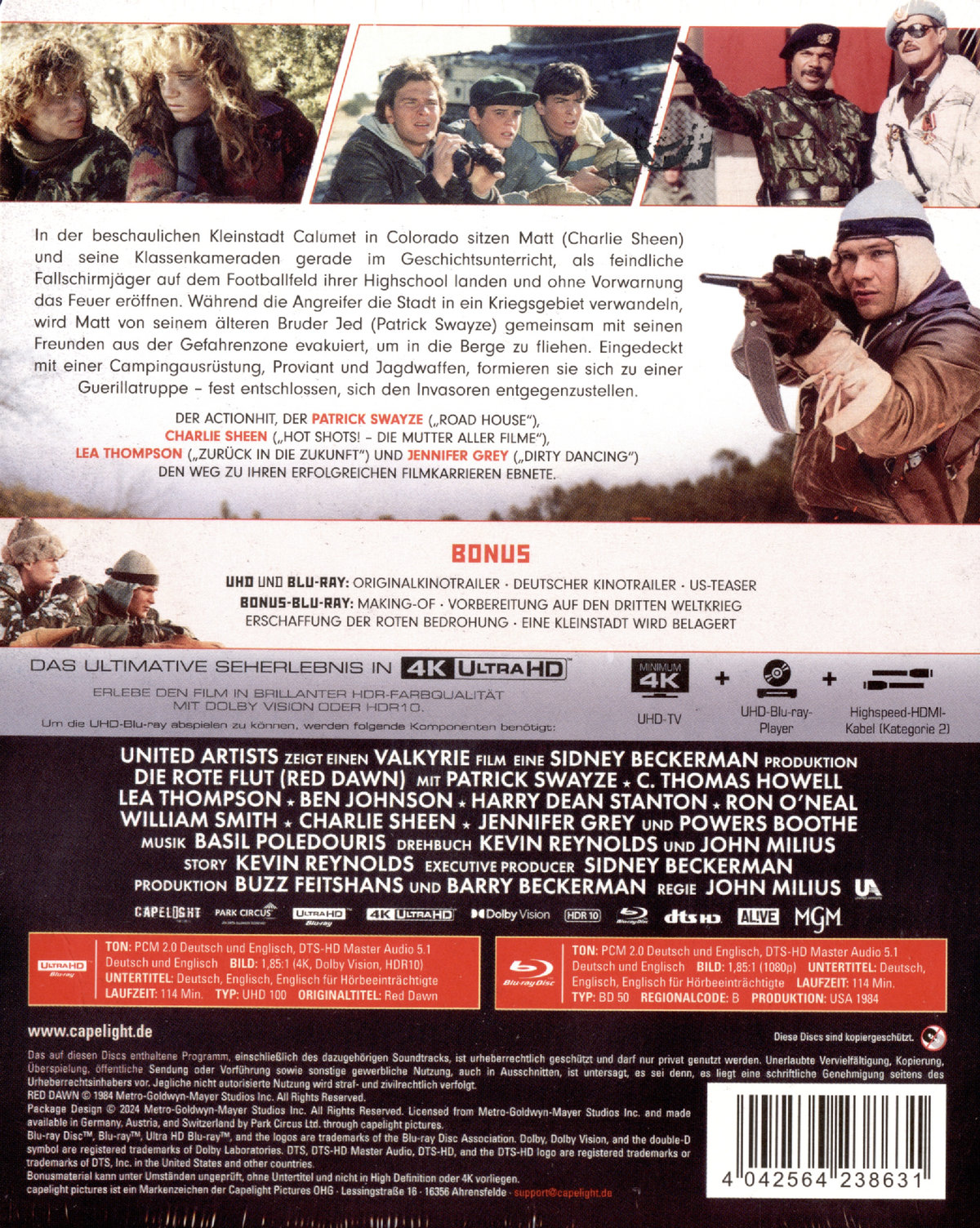 Red Dawn - Die rote Flut - Uncut Steelbook Edition  (4K Ultra HD+blu-ray)